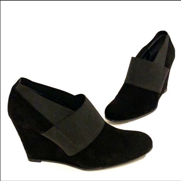 Stuart Weitzman black suede wedge shoes size 10 B33 - Picture 1 of 12